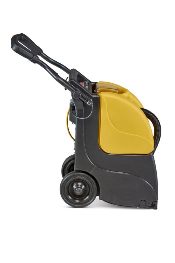 98103_HERO_left-scaled-1.jpg Tornado Mini-Marathon 370 Carpet Extractor – Compact Self-Contained Carpet Cleaner, 3.7 Gal Solution & 3 Gal Recovery Tanks, 110 CFM, 92 Waterlift, 12 Chevron Brush | Model 98103