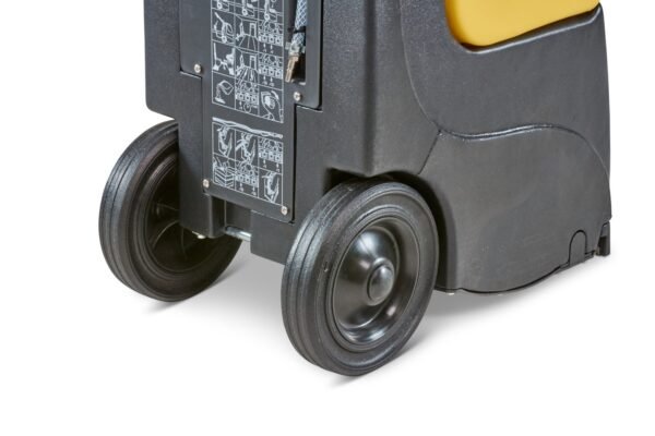 98103_Rear_Wheels-scaled-1.jpg Tornado Mini-Marathon 370 Carpet Extractor – Compact Self-Contained Carpet Cleaner, 3.7 Gal Solution & 3 Gal Recovery Tanks, 110 CFM, 92 Waterlift, 12 Chevron Brush | Model 98103