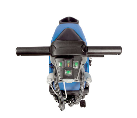 Powr-Flite Predator 14” Battery-Powered Floor Scrubber | Commercial Automatic Hard Floor Cleaner with Onboard Charger & Quiet 68 dBA Operation – PAS14G