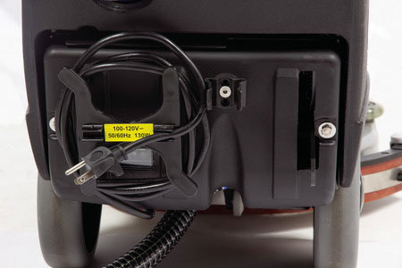 Powr-Flite Predator 14” Battery-Powered Floor Scrubber | Commercial Automatic Hard Floor Cleaner with Onboard Charger & Quiet 68 dBA Operation – PAS14G