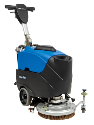 Powr-Flite Predator 14” Battery-Powered Floor Scrubber | Commercial Automatic Hard Floor Cleaner with Onboard Charger & Quiet 68 dBA Operation – PAS14G
